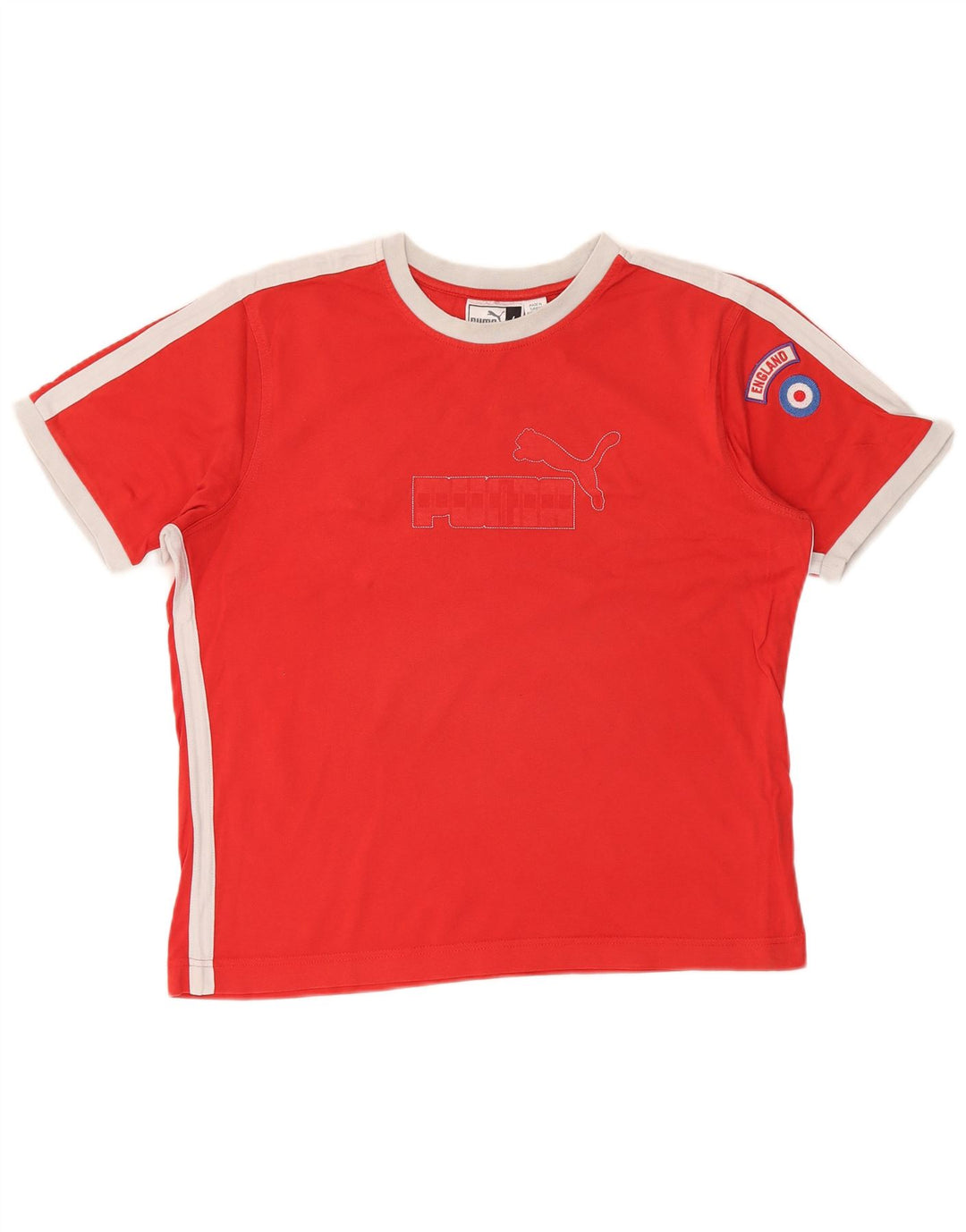 Puma T-shirt grafica da uomo Top Large in cotone color block rosso