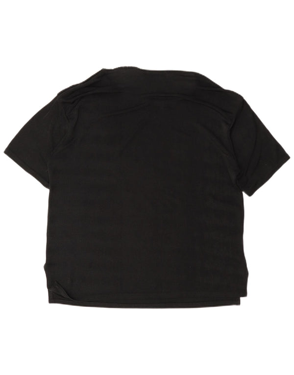 T-shirt vintage da donna Top UK 16 grande floreale nero
