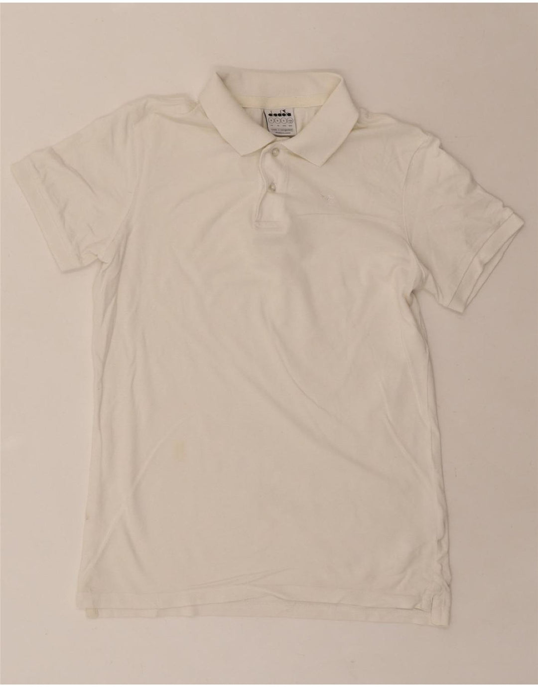DIADORA Mens Polo Shirt Medium White Vintage Diadora and Second-Hand Diadora from Messina Hembry 