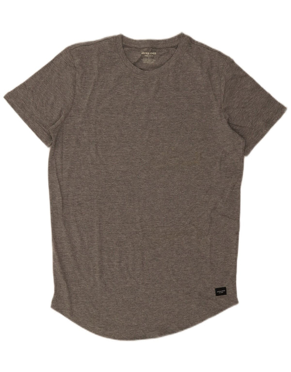 T-shirt da uomo Jack & Jones Top grande in cotone grigio