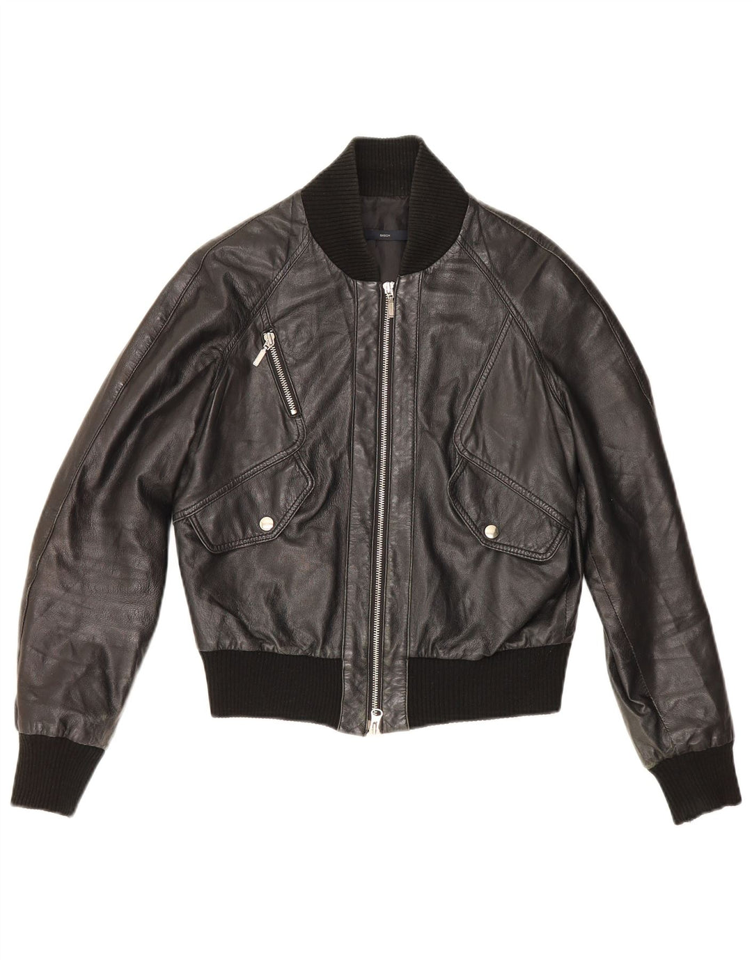 Giacca in pelle corta da donna Sasch UK 14 media nera