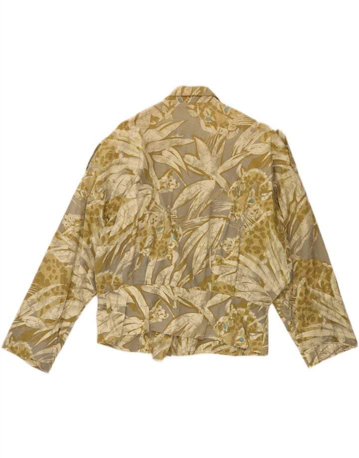 VINTAGE Womens Oversized Blazer Jacket EU 40 Medium Grey Animal Print Vintage Vintage and Second-Hand Vintage from Messina Hembry 