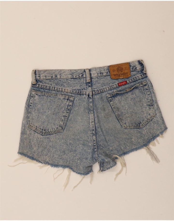 WRANGLER Womens High Waist Denim Hot Pants W32 Medium  Blue Cotton Vintage Wrangler and Second-Hand Wrangler from Messina Hembry 
