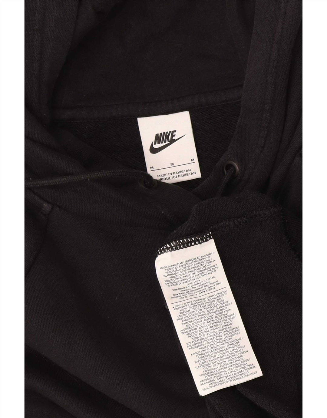 Maglia con cappuccio da donna Nike UK 14 cotone nero medio