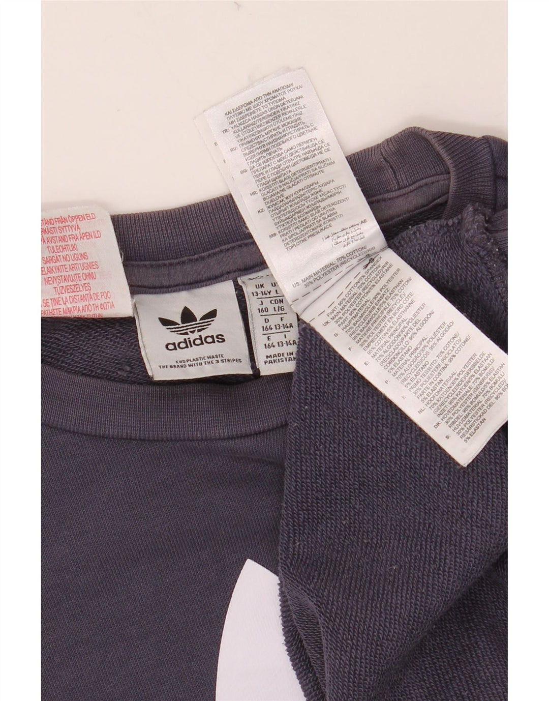 Felpa con grafica ADIDAS per ragazzi 13-14 anni in cotone blu navy