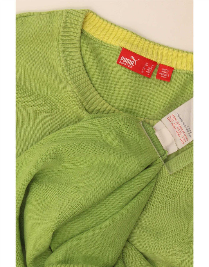 Maglione maglione girocollo da uomo Puma in cotone verde medio