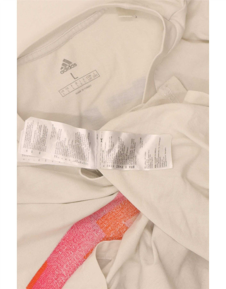 T-shirt grafica Adidas da uomo MESSI Top grande in cotone bianco