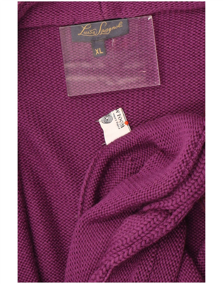 Luisa Spagnoli Maglia Cardigan Donna XL Viola Lana