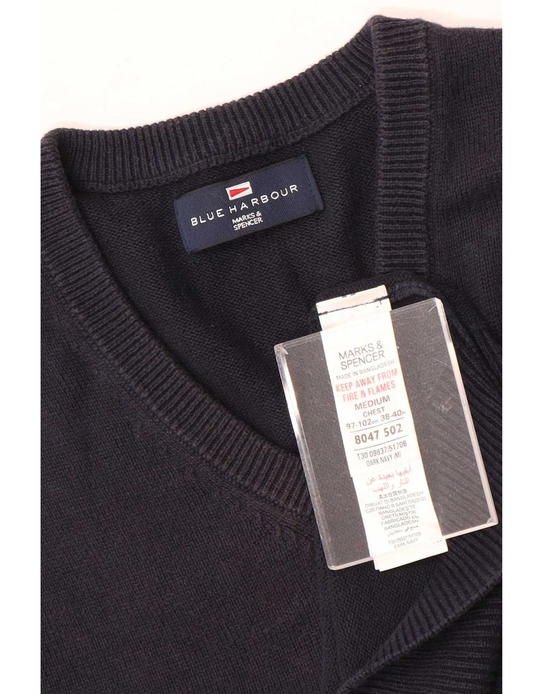 Canotta da uomo Marks & Spencer Blue Harbour Canotta media in cotone blu navy