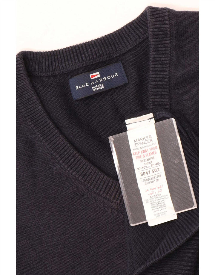 Canotta da uomo Marks & Spencer Blue Harbour Canotta media in cotone blu navy