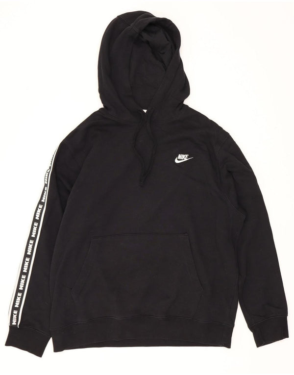 Felpa con cappuccio grafica Nike da uomo grande in cotone nero