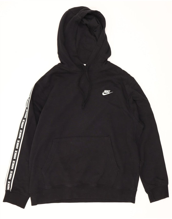 Felpa con cappuccio grafica Nike da uomo grande in cotone nero