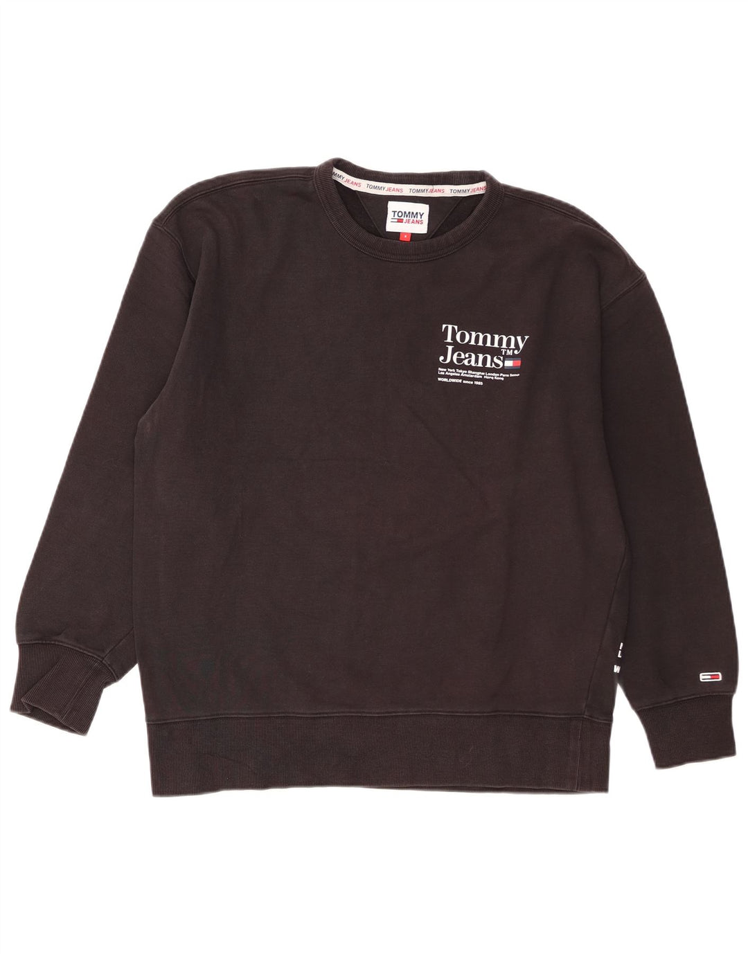Felpa grafica da uomo Tommy Hilfiger Maglione piccolo cotone nero