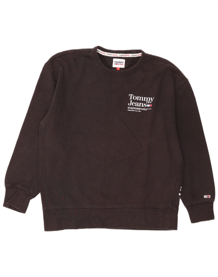 Felpa grafica da uomo Tommy Hilfiger Maglione piccolo cotone nero