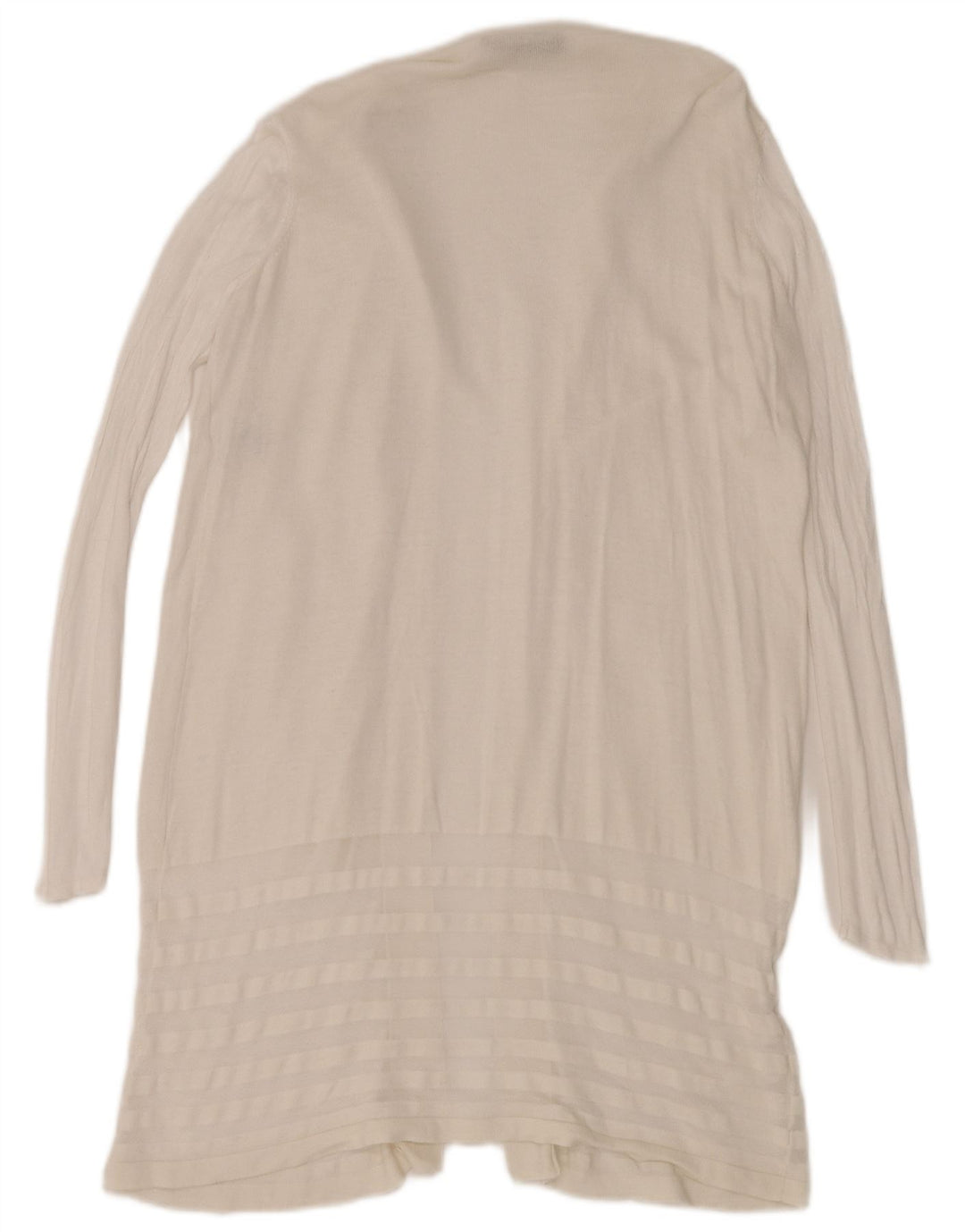 Maglione cardigan aperto lungo da donna Marks & Spencer UK 16 grande bianco