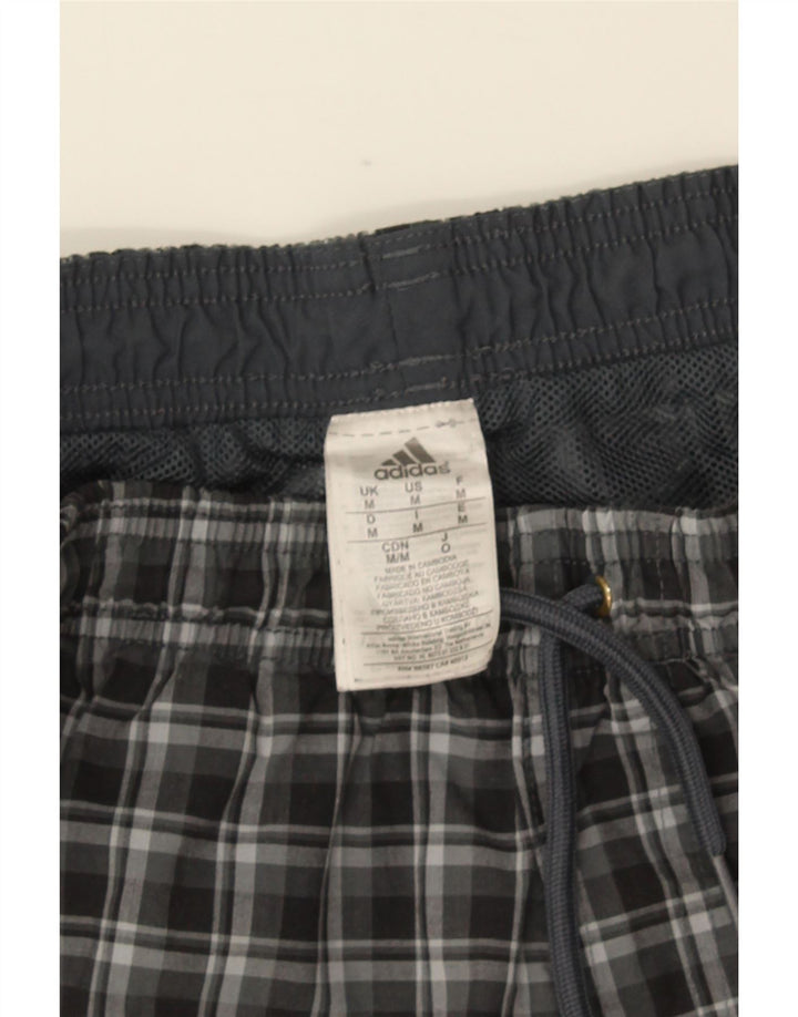 Pantaloncini da bagno Adidas da uomo in poliestere a quadri grigio medio