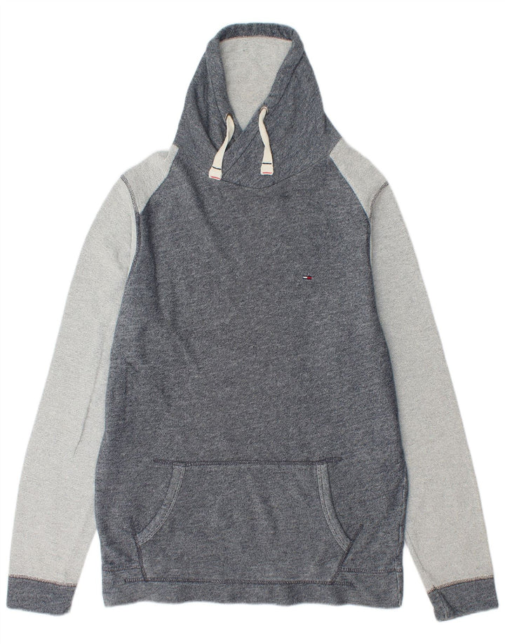 TOMMY HILFIGER Mens Sweatshirt Jumper Large Navy Blue Colourblock