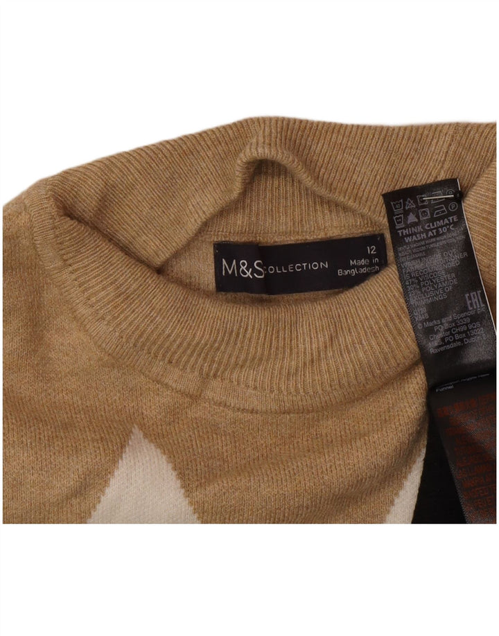 Maglione maglione a collo alto da donna Marks & Spencer UK 12 medio multicolore