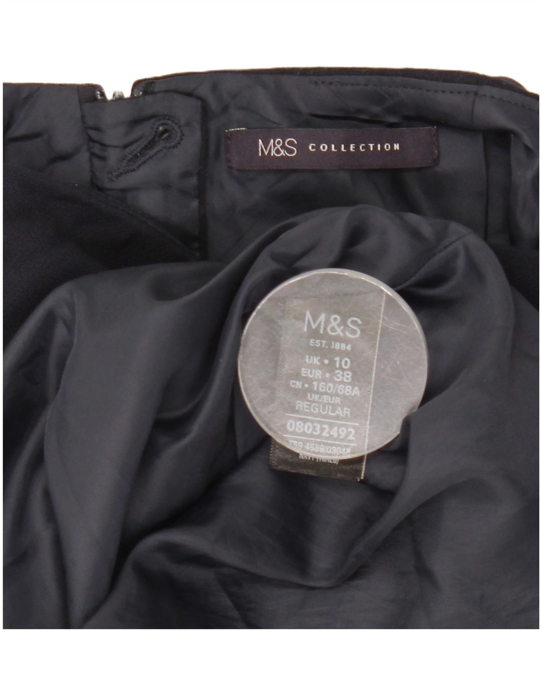 Minigonna da donna Marks & Spencer UK 10 piccola W29 poliestere blu navy