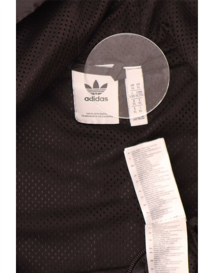 Giacca antipioggia con cappuccio grafico da uomo Adidas UK 42 XL poliestere nero