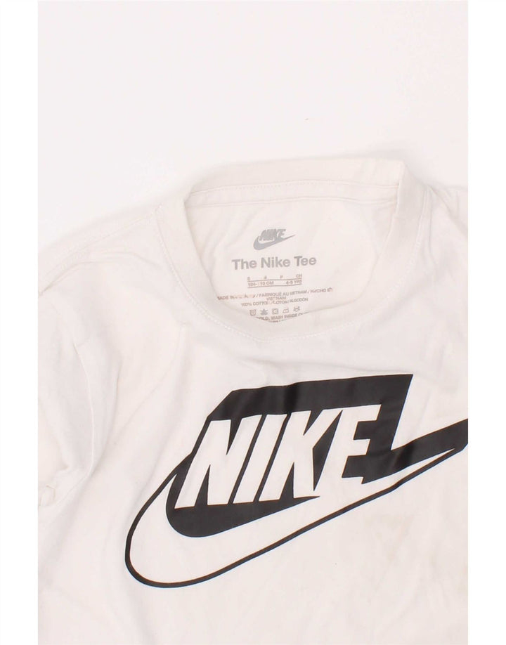 Maglietta grafica Nike da bambino a manica lunga 4-5 anni piccola bianca