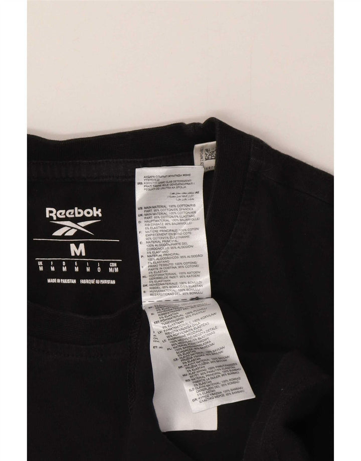 T-shirt Reebok da uomo Top media in cotone nero
