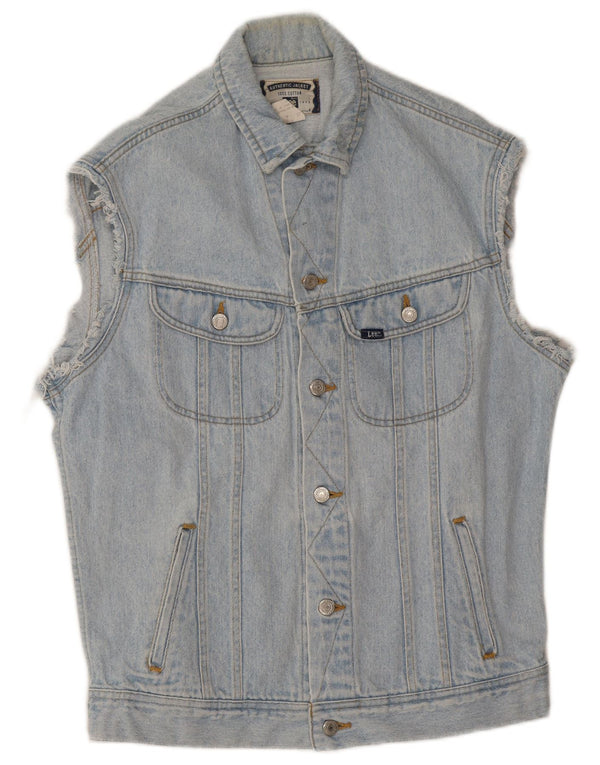Gilet in denim da uomo Lee UK 38 cotone blu medio