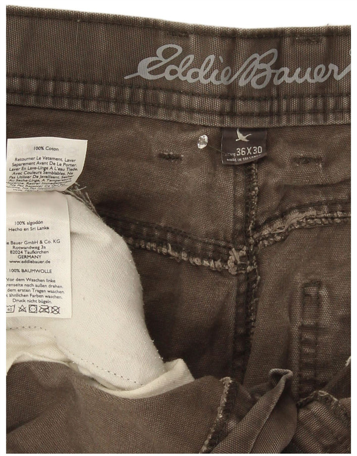 Pantaloni cargo dritti da uomo Eddie Bauer W36 L30 cotone grigio