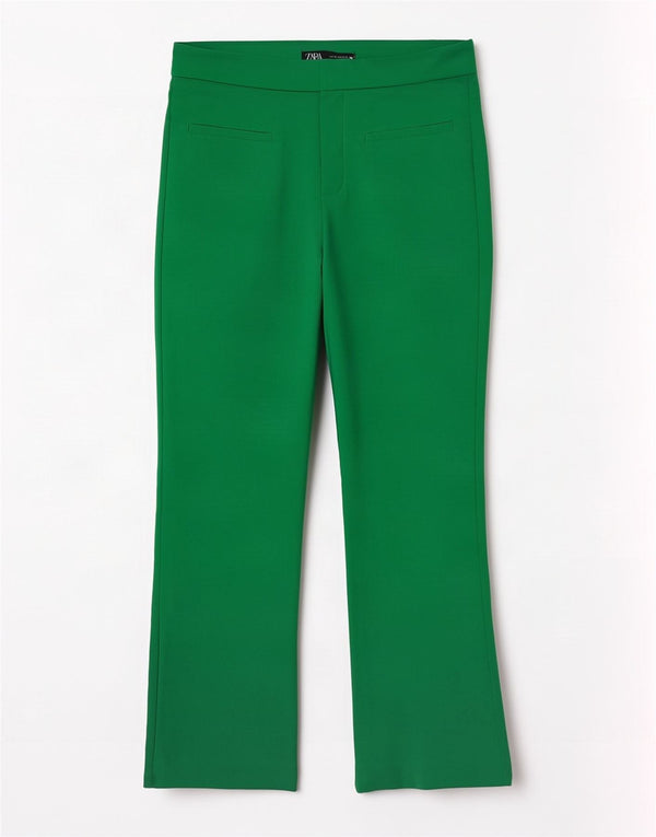 Pantaloni corti bootcut da donna Zara medi W28 L25 cotone verde