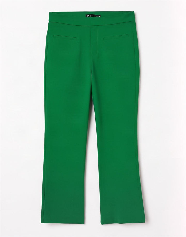 Pantaloni corti bootcut da donna Zara medi W28 L25 cotone verde