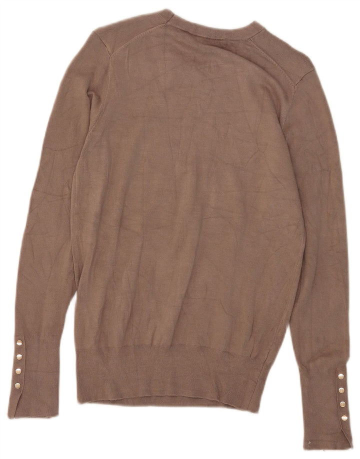 Maglione Girocollo Da Donna ZARA UK 14 Large Marrone