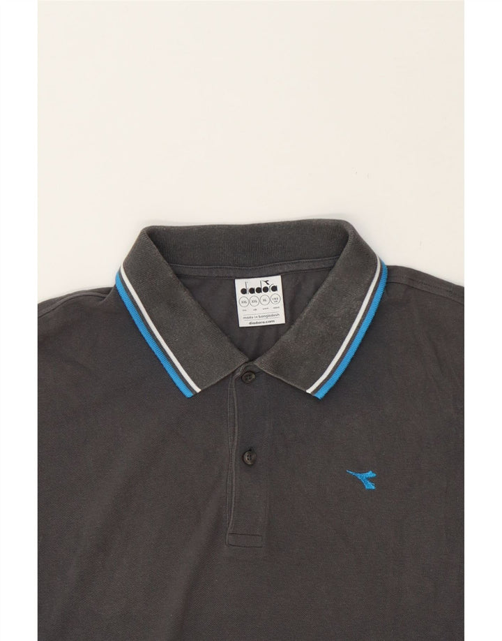 DIADORA Mens Polo Shirt 2XL Grey Cotton Vintage Diadora and Second-Hand Diadora from Messina Hembry 