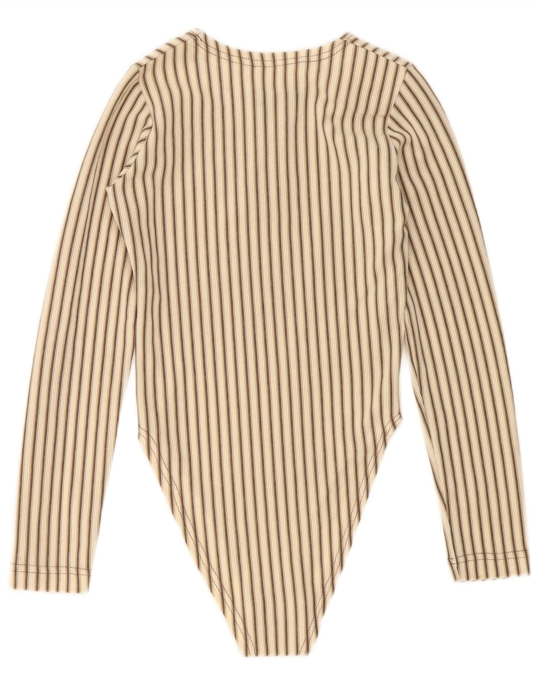 Body vintage da donna UK 8 piccolo a righe beige