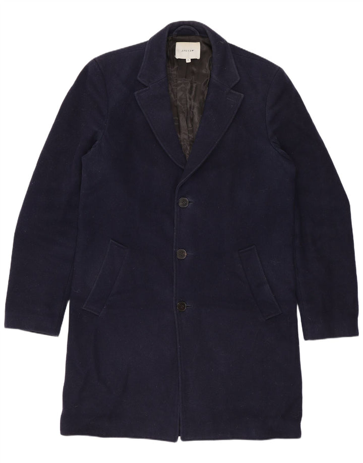 Cappotto da uomo Jigsaw UK 38 medio in lana blu navy