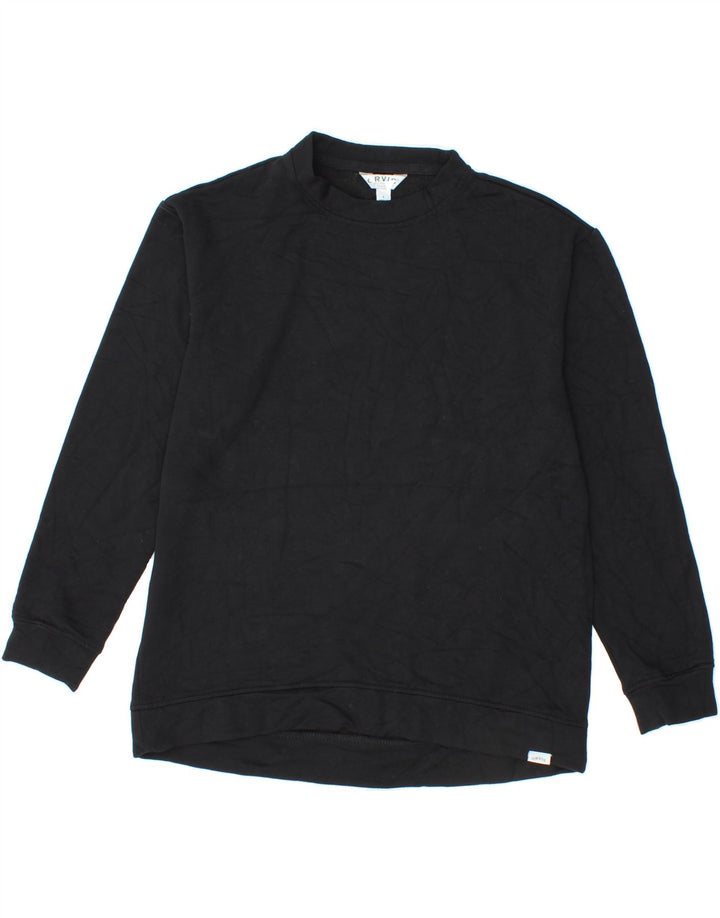 ORVIS Womens Oversized Sweatshirt Jumper UK 10 Small Black Modal Vintage Orvis and Second-Hand Orvis from Messina Hembry 
