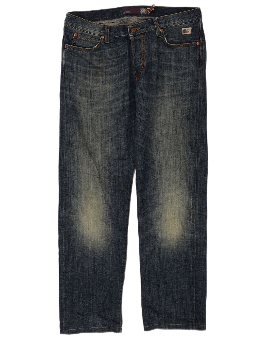 Jeans dritti da uomo Roy Rogers W35 L30 cotone blu navy