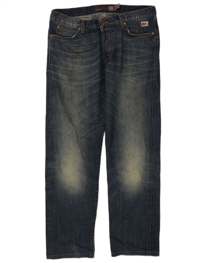 Jeans dritti da uomo Roy Rogers W35 L30 cotone blu navy