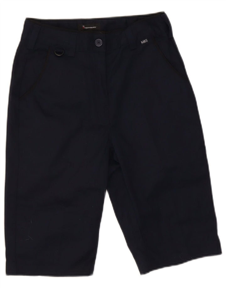Bermuda da donna Marks & Spencer UK 6 XS W26 poliestere blu navy