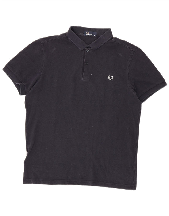 Polo da uomo Fred Perry in cotone blu navy medio