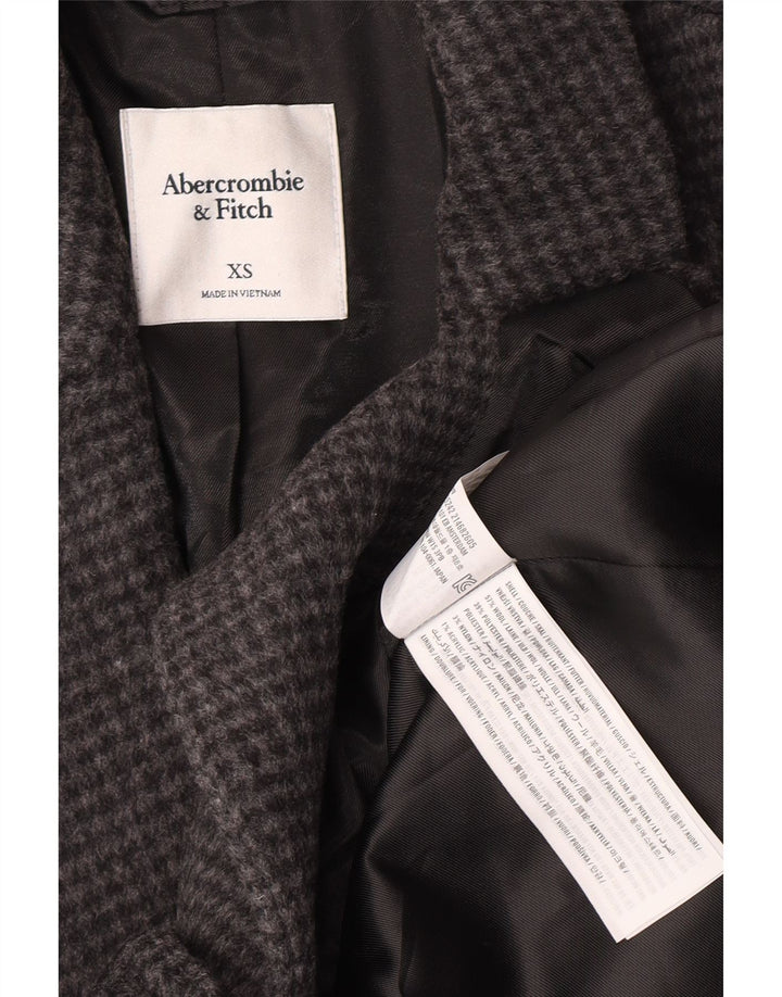 Giacca blazer a 1 bottone da donna Abercrombie & Fitch UK 6 XS pied de poule grigio