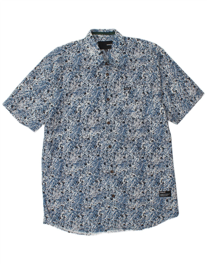 Camicia a maniche corte da uomo Hurley 2XL Blu screziata