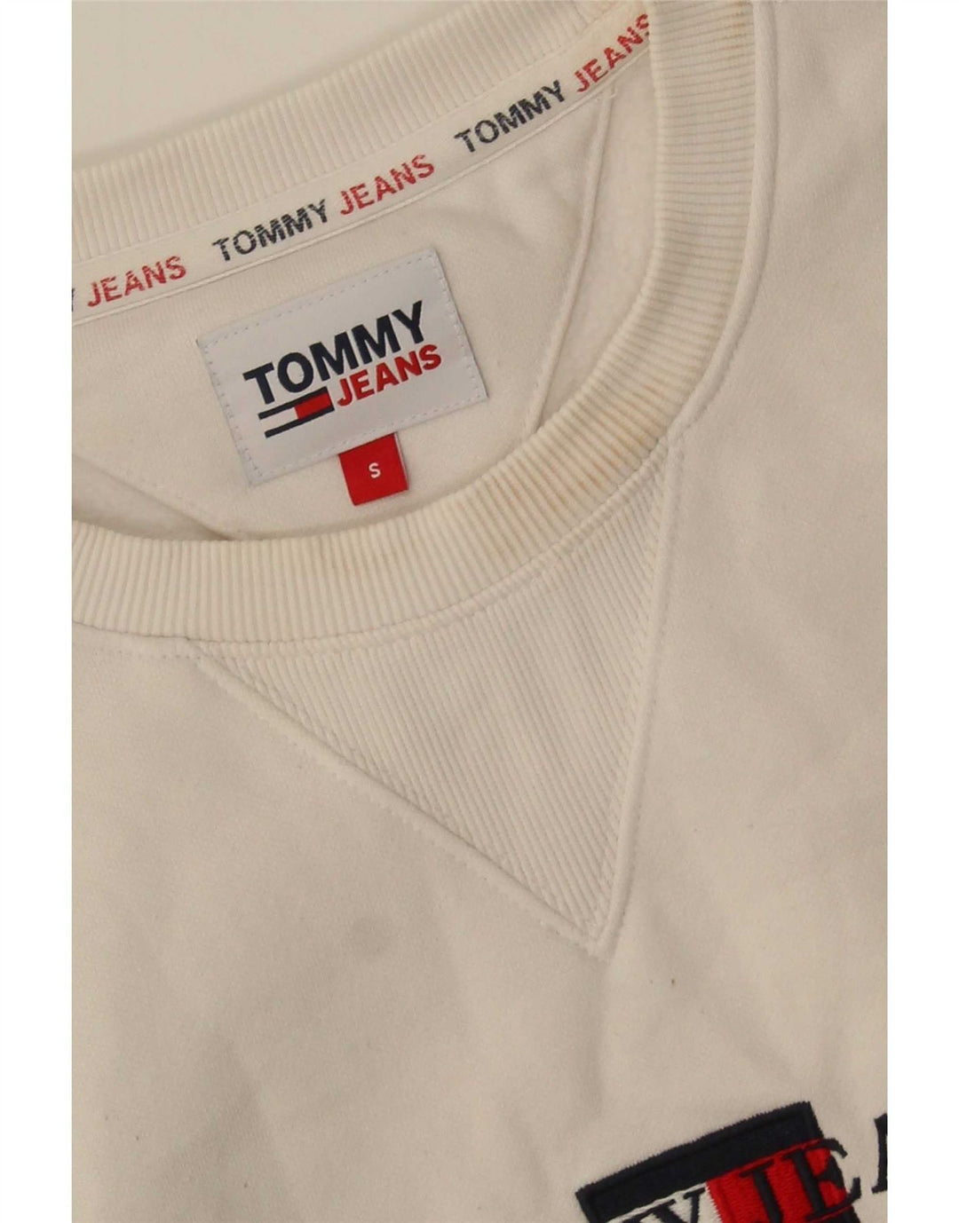 Tommy Hilfiger Felpa grafica da uomo Maglione piccolo cotone bianco