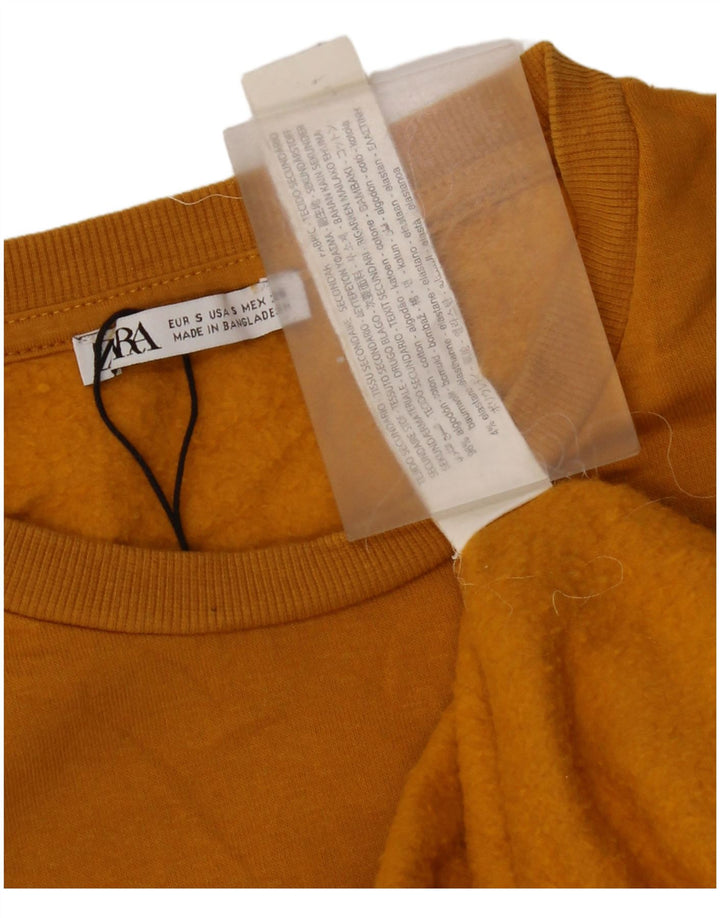 Felpa oversize da donna Zara UK 10 piccola in cotone arancione