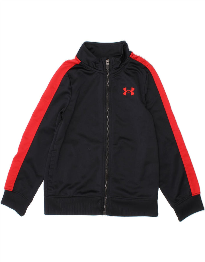 UNDER ARMOUR Boys Tracksuit Top Jacket 5-6 Years Black Colourblock Vintage Under Armour and Second-Hand Under Armour from Messina Hembry 