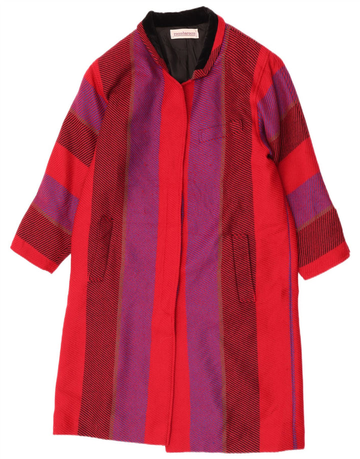 Soprabito oversize da donna Roccobarocco UK 10 piccolo in lana a righe rosse