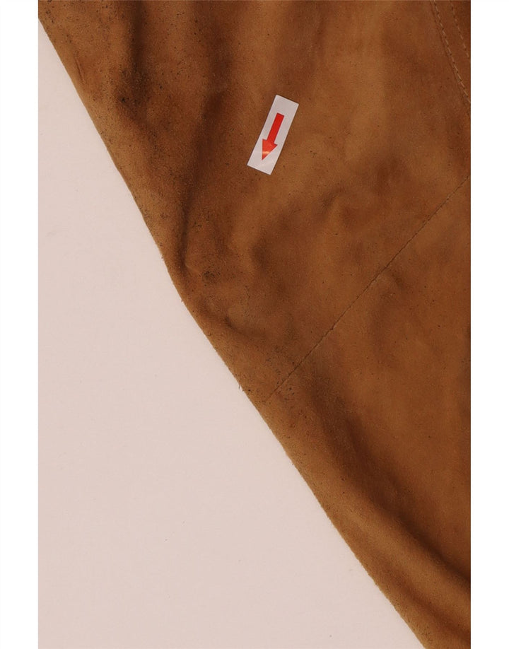 Giubbotto bomber in pelle scamosciata da uomo Christian Berg IT 56 3XL Pelle marrone