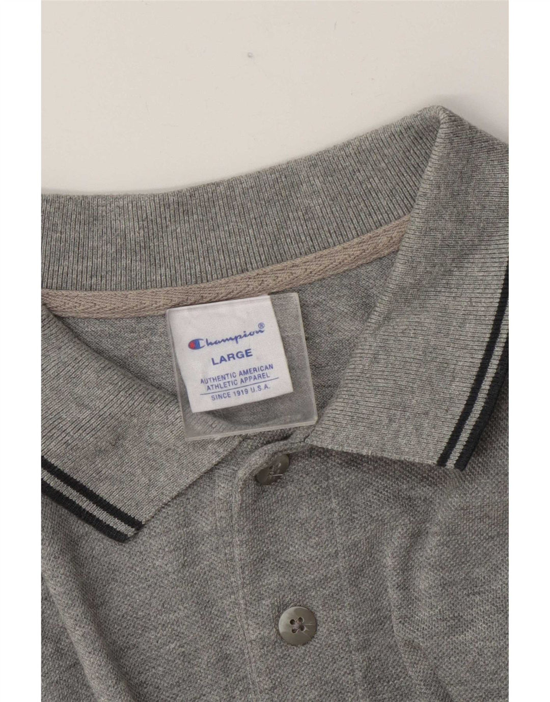 Polo da uomo Champion a righe grandi grigie
