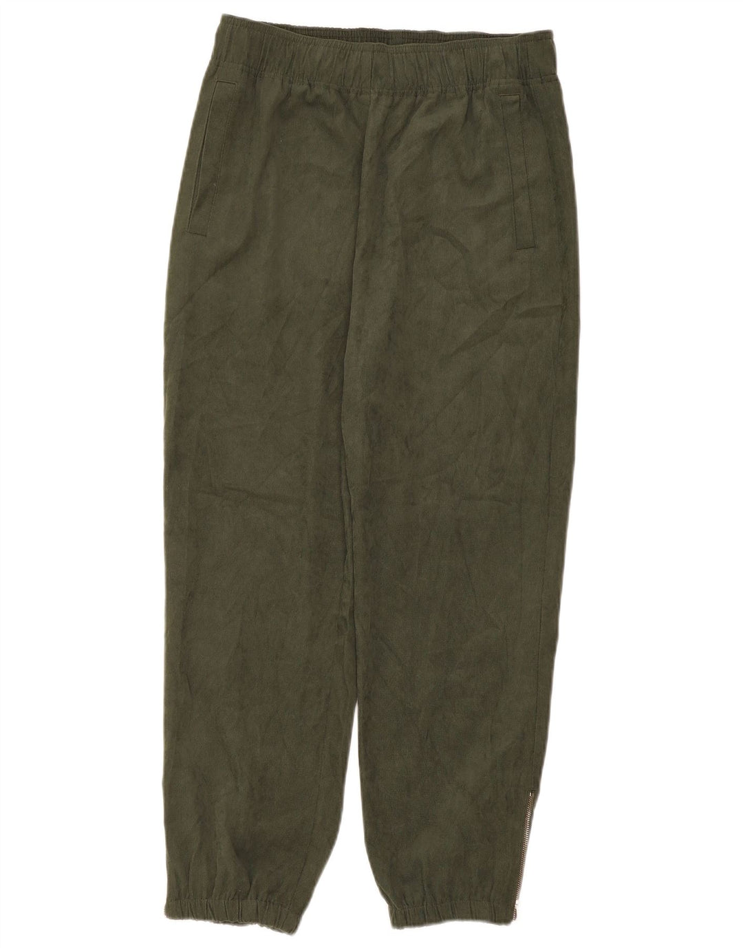 Pantaloni corti da donna Zara Joggers medi W28 L25 poliestere kaki