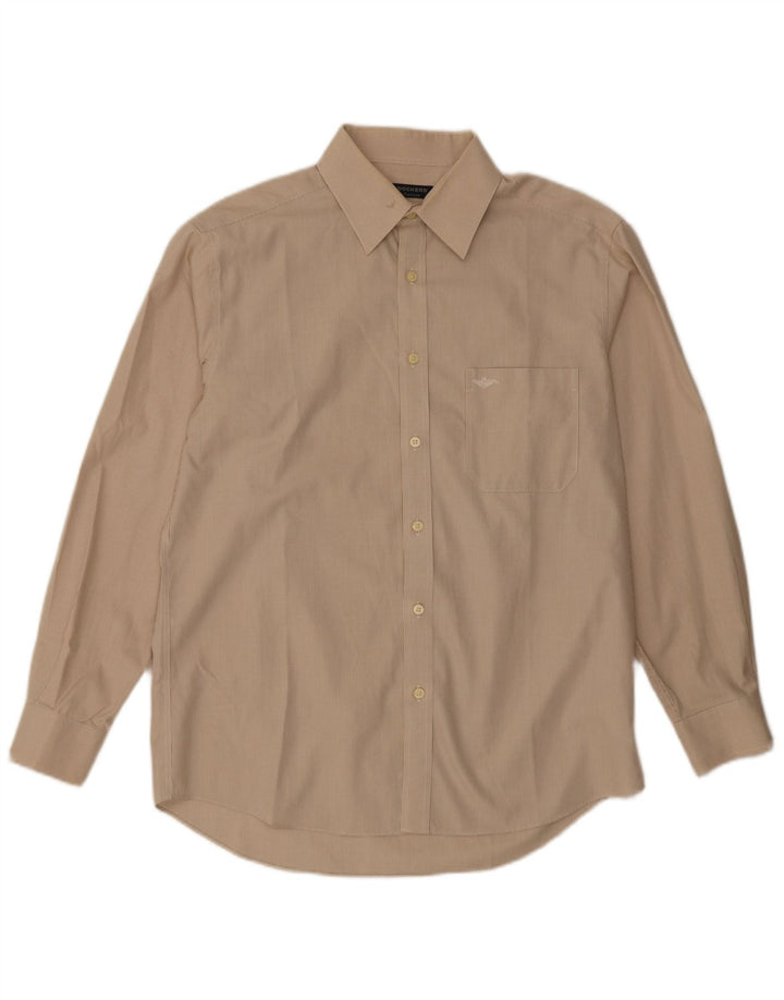 Camicia da uomo Dockers taglia 16 1/2 cotone pied de poule beige medio