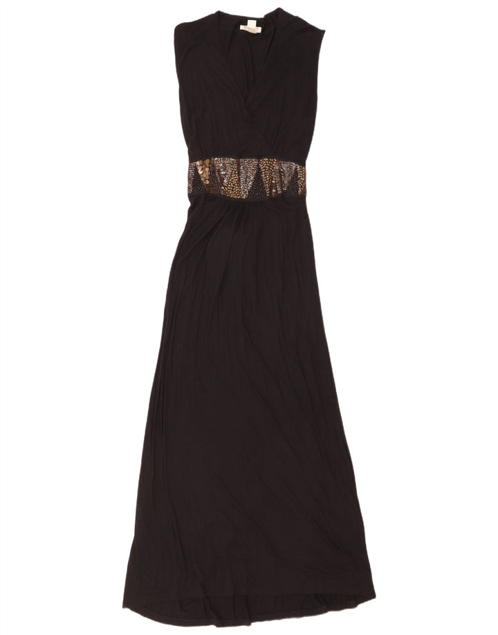 Abito lungo senza maniche da donna Monsoon UK 12 medio nero